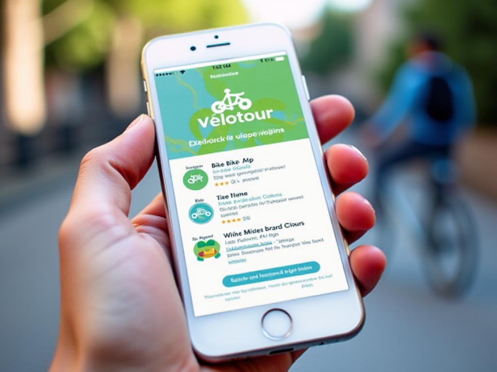 Écran d'accueil de l'application Vélotour.