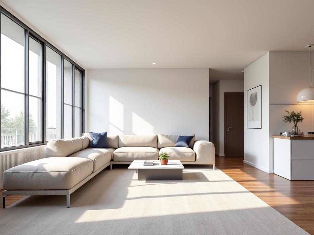 Vue du salon du loft Rue Amelot.